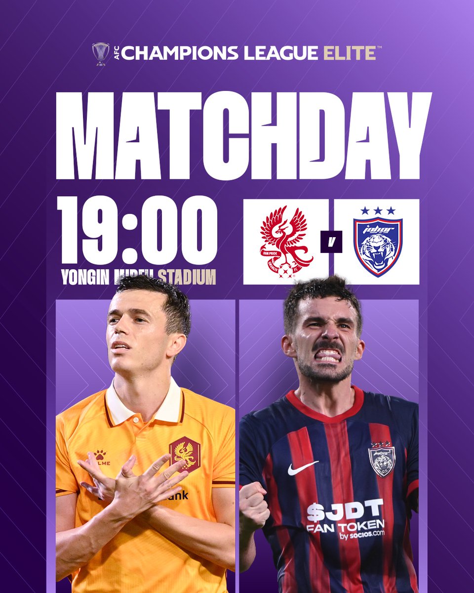 TheAFCCL's tweet photo. 🌟 𝗠𝗔𝗧𝗖𝗛𝗗𝗔𝗬 🌟

🇰🇷 Gwangju FC 🆚 Johor Darul Ta'zim 🇲🇾

It’s a battle for supremacy! 

Which team will take charge in this top-of-the-table #ACLElite clash?

#ACLElite | #GWAvJDT https://t.co/uhGiYLOtZS