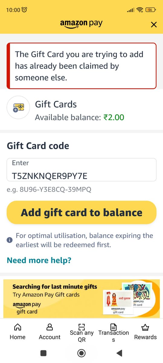 Rhianna19981's tweet photo. @JKMaxxPaints

I was declared as one of the winners of your My social anxiety 
contest on Instagram and your team had sent an Amazon voucher but it has already been claimed by someone else.
Here is the screenshot of the Amazon message 
My Instagram @sweetrhiann https://t.co/ShCegpuivo