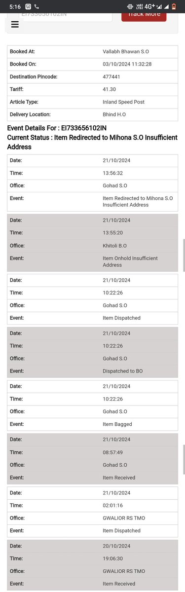 KARTIKP31422965's tweet photo. @IndiaPostOffice
 How are your services? The consignment booked on 03/10/2042 has not been received till today. Consignment No. - EI733656102IN https://t.co/icJN7SvKDw