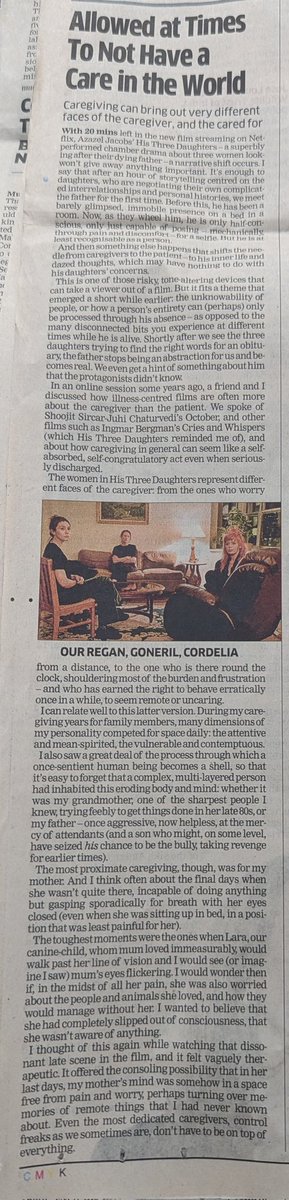 Pratyush (@prattycricket) on Twitter photo 'His Three Daughters' is a beautiful film about siblings coming together at the dying time of their ailing father. Recommended by <a href="/jaiarjun/">Jai Arjun Singh</a> in ET a few days back. Nice writeup, as usual. 'His Three Daughters' is a beautiful film about siblings coming together at the dying time of their ailing father. Recommended by <a href="/jaiarjun/">Jai Arjun Singh</a> in ET a few days back. Nice writeup, as usual.