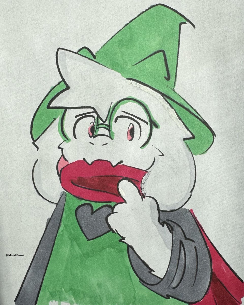 MondiDraws's tweet photo. Wanted to try markers again :D #Ralsei https://t.co/mUcNctfAIG