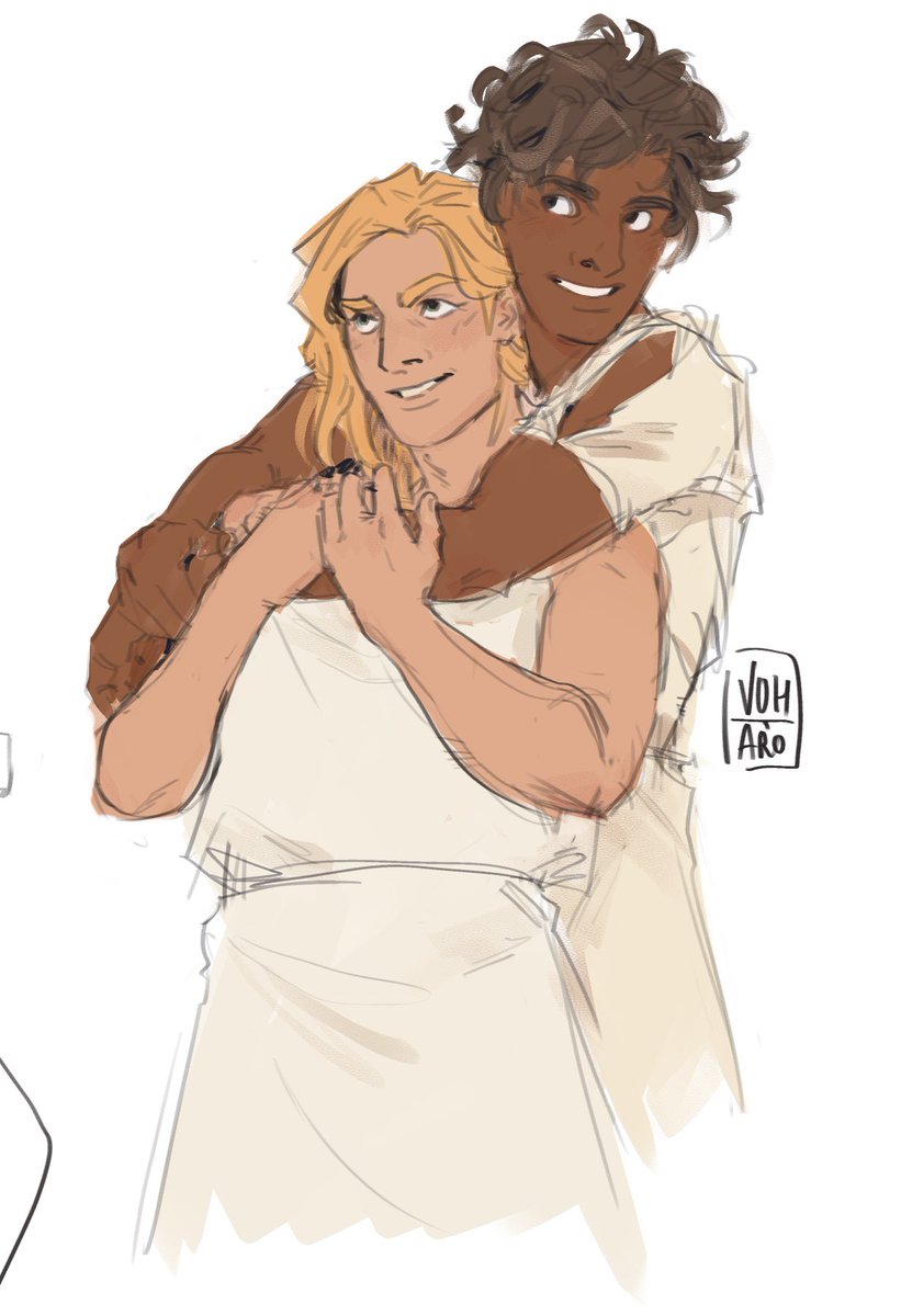 how i imagine patroclus &amp; achilles look when they talk to chiron about literally anything