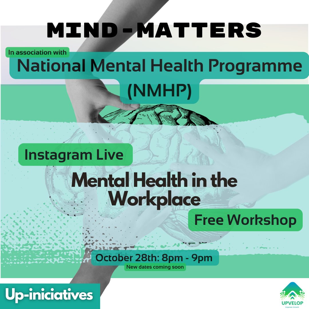 Upvelop_skills's tweet photo. Join our free workshop on Mental Health in the Workplace 🧠🌿 in partnership with NMHP! Catch us on Instagram Live, October 28th, 8-9pm. Let’s talk mental well-being in the workplace! 💼💚
Insta: @upvelop_skills
#MentalHealthMatters #WorkplaceWellness #FreeWorkshop https://t.co/Hu8v2O5rao