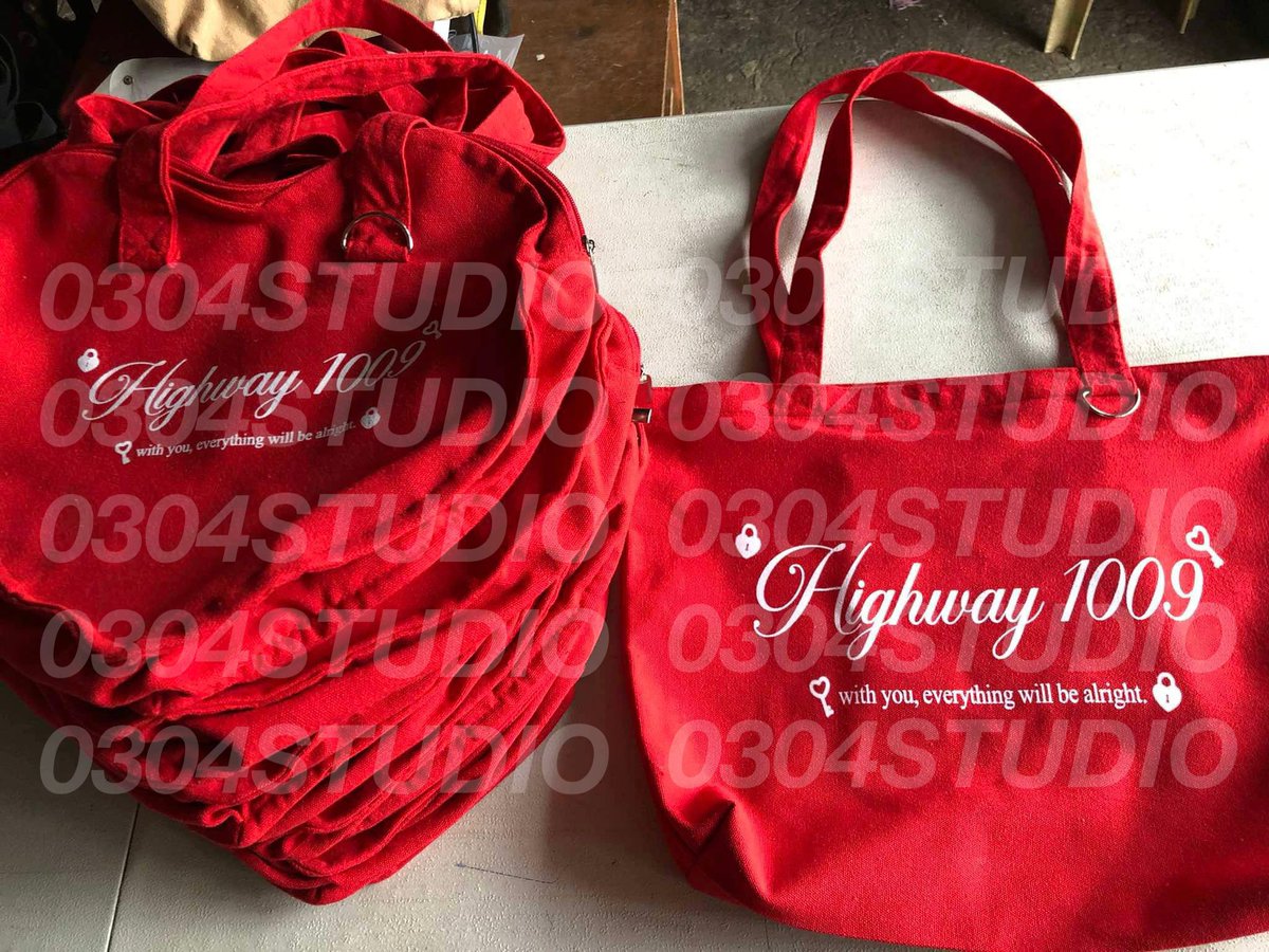 0304studio's tweet photo. #0304studioUpdates [ highway 1009 tote bags batch 2 ] 

production is done! our manuf just sent us pictures of the tote bags. It is expected to arrive at our address on Wednesday or Thursday. 🤍 https://t.co/iiS140NSIF