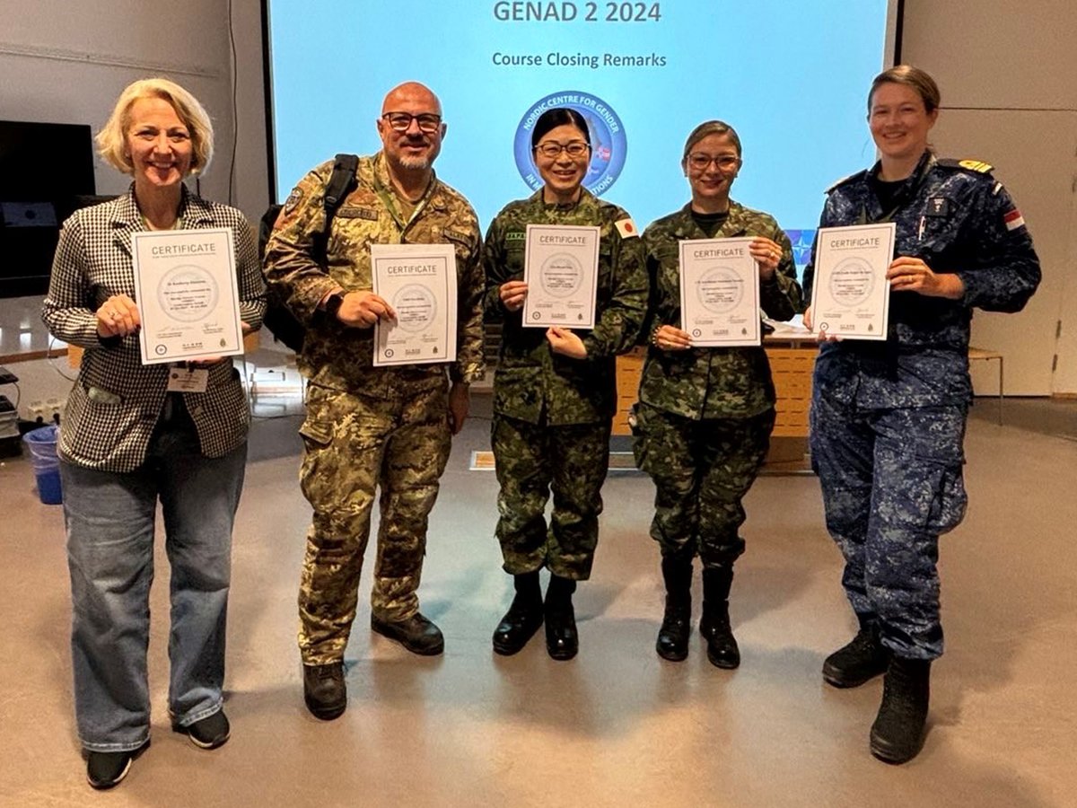 JGSDF_pr's tweet photo. #JGSDFparticipated in Gender Advisor Course (#GENAD) in the Kingdom of Sweden and Human Security in Military Operations Course in the United Kingdom from OCT 7 to 18, 2024.@ModJapan_en https://t.co/wYWVLu5EKD