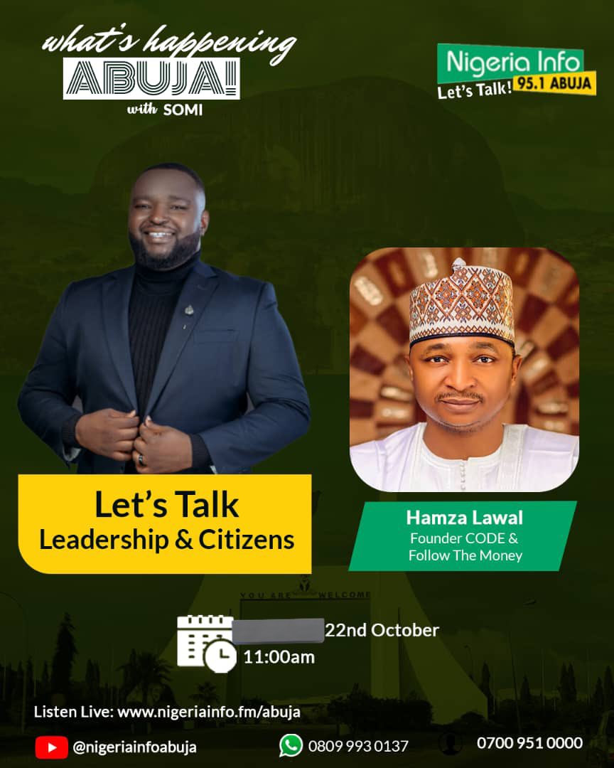 CODEActivist's tweet photo. Join me LIVE this morning at 8 am on @tvcnewsng as we discuss the issue of out-of-school children & other national concerns and later by 11 am on @NigeriainfoFM as we talk about leadership and Citizens.
Don't miss out…
#CODEactivist https://t.co/UmqAhiNRMj
