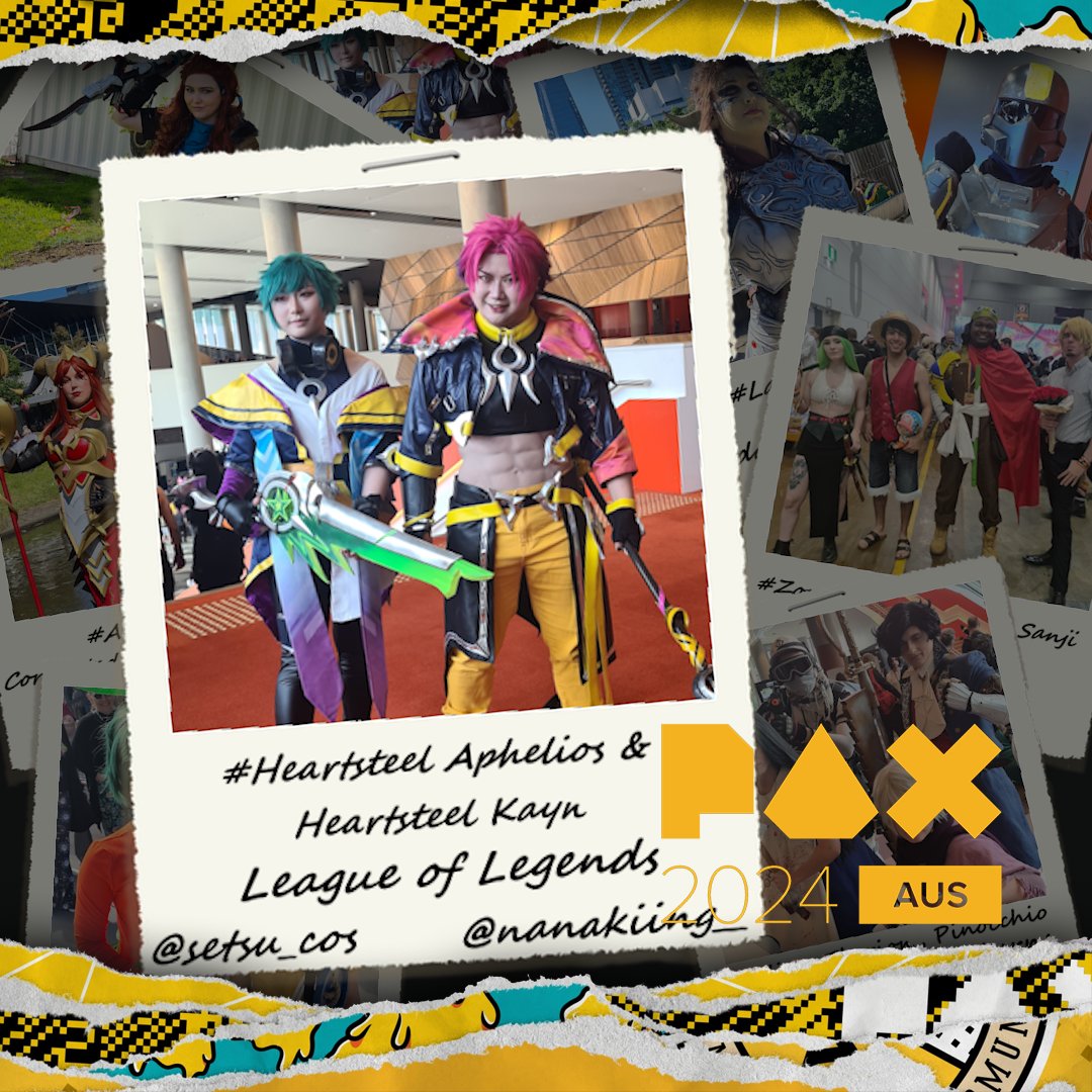 Amazing cosplays by @/setsu_cos and @/nanakiing__! Cosplaying as League of Legends characters Aphelios and Kayn at #PAXAus2024