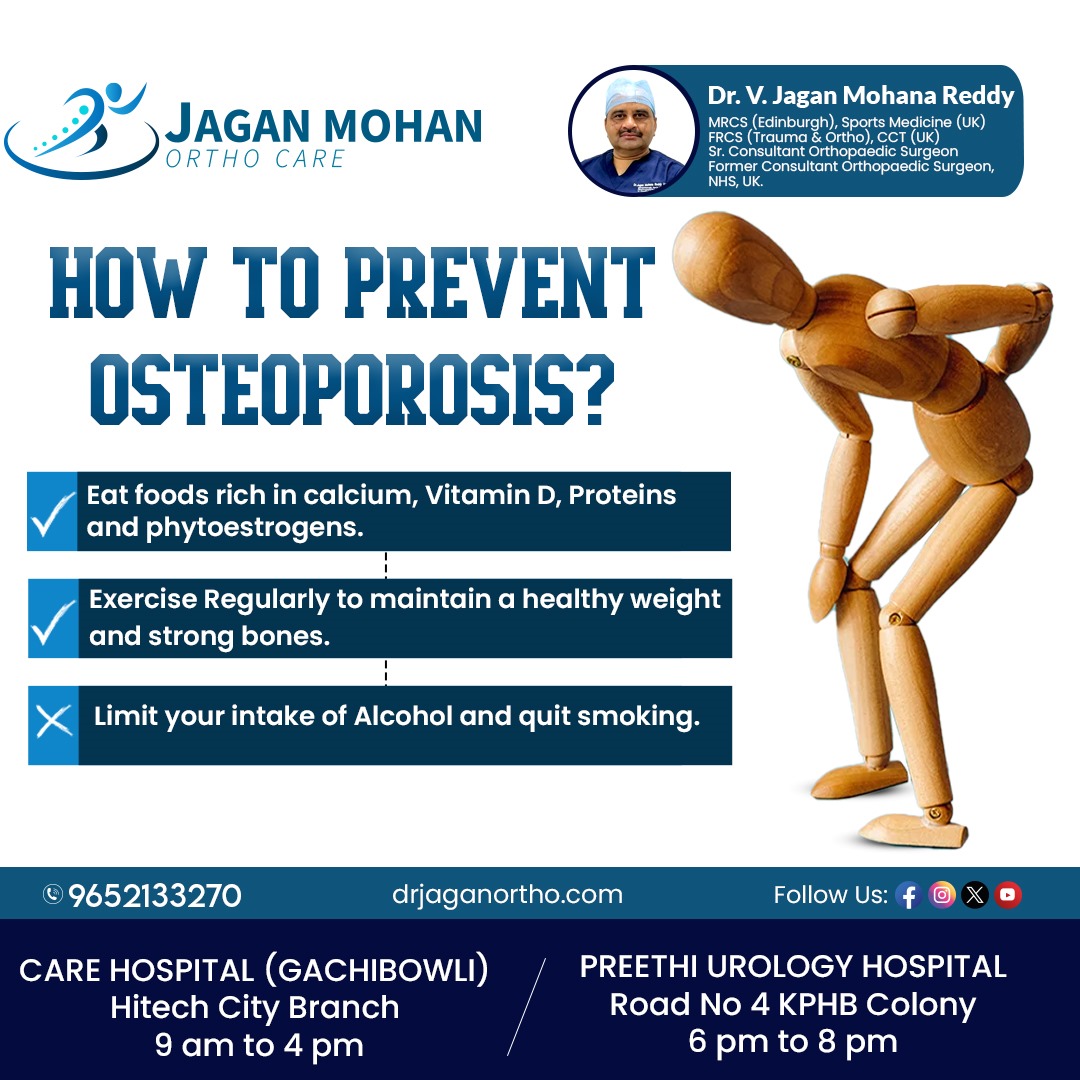 JaganOrthopedic's tweet image. Osteoporosis weakens bones, making them fragile and more prone to fractures. It&apos;s often called the &apos;silent disease&apos; because bone loss occurs without symptoms. 

Book your appointment now
Call: 9652133270
#drjaganortho #hitechcity #kphp #Osteoporosis 
visit
drjaganortho.com