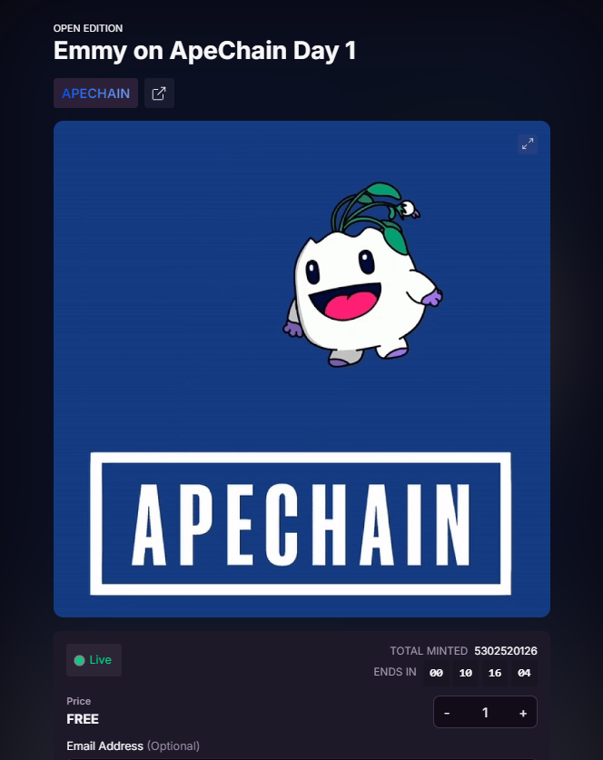 CryptoDuck_TH's tweet photo. Mint: Emmy on ApeChain Day 1
NFT ฟรีมินต์บน ApeChain จาก @MagicEden เปิดให้มินต์แค่วันเดียว

ApeChain เชนน้องใหม่ที่ใช้เหรียญ $APE เป็นค่าแก๊สจากทีมผู้สร้าง @apecoin สร้างโดยอินฟราของ @Calderaxyz บน Arbitrum Orbit

การบริดจ์สามารถบริดจ์จาก Arbitrum ทำให้ไม่ต้องเสียค่าแก๊สมากเหมือนกับ Ethereum Mainnet

1⃣ บริดจ์จาก Arbitrum ไปที่ ApeChain
👉 https://t.co/BY2hmjW8AY
(แอดเลือกต้นทางเป็น USDC บน Arbitrum แล้วรับเป็น $APE ที่ปลายทาง)

$APE CA บน Arb: https://t.co/GLBY8rUaQk

2⃣ มินต์ฟรี NFT (ปิดมินต์ 5 ทุ่มคืนนี้)
👉 https://t.co/h9dBQwun8Z

3⃣ ทดลองใช้งาน ecosystem โดย native dapp ตัวหลักที่แนะนำวันนี้ คือ @Toptrader_xyz (https://t.co/cmkYU8052D) เป็นแอปแนว 100x trading โดยมีแคมเปญเทรดแจก $APE อยู่ (ค่าแรกเข้าขั้นต่ำต้องใช้ >10 $APE)

นอกนั้นส่วนใหญ่เป็นแนวเกม + NFT โดยผู้สนใจดูได้ที่
👉 https://t.co/bcPNOEK1pR