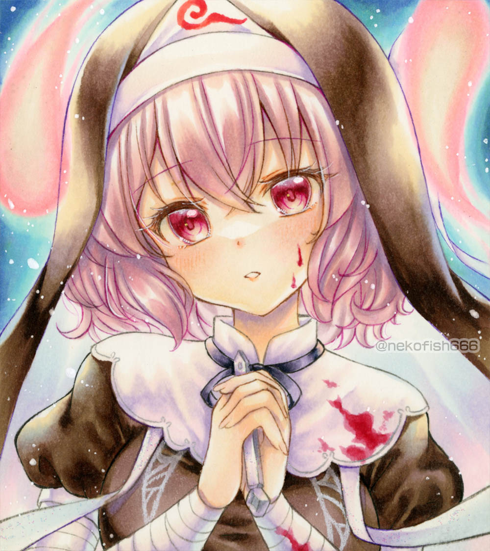 東方「#東方Project #西行寺幽々子 #アナログ 」|ねこ魚のイラスト