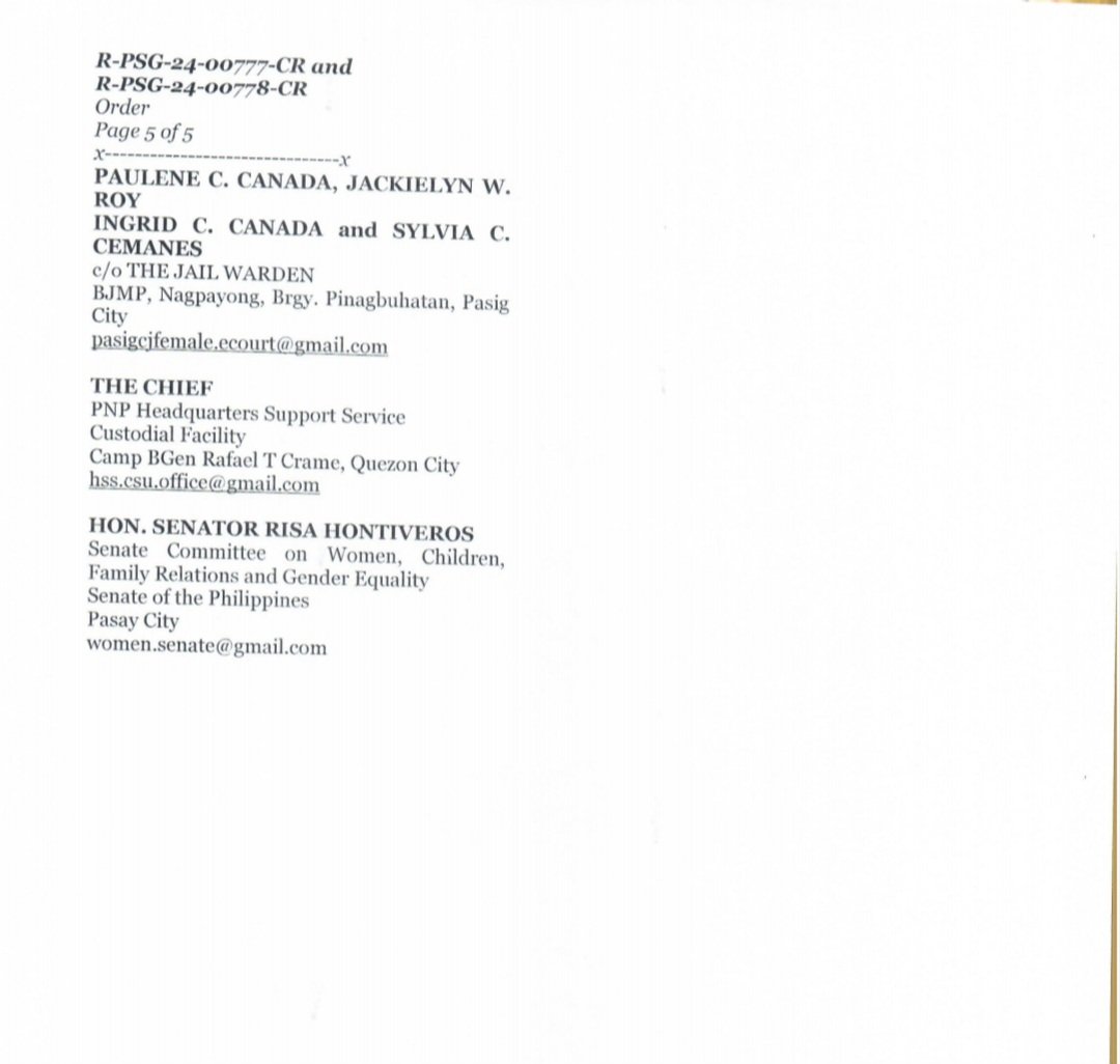 JUST IN: Senate Committee on Women natanggap na ang tugon ng Pasig RTC Branch 159 kung saan pinapayagan si Pastor Apollo Quiboloy na humarap sa imbestigasyon ng Senado bukas, October 23, patungkol sa mga reklamo at kaso ng pangaabuso sa ilang mga myembro ng KOJC. <a href="/DZXL_News/">DZXL News</a>