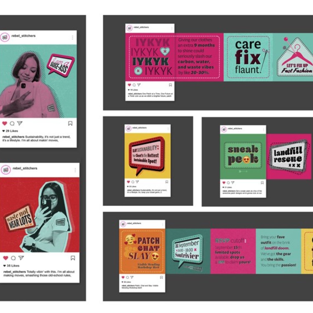 gdesigncenter's tweet image. A big round of applause to GDC student Henriette Rademan, whose project, Rebel Stitches: Mending Activism, has been named a finalist at the Loeries 2024!

Explore the Loeries finalists here: encr.pw/WB9vO

#Loeries2024 #GDC  #ActivismThroughDesign #DifferentByDesign