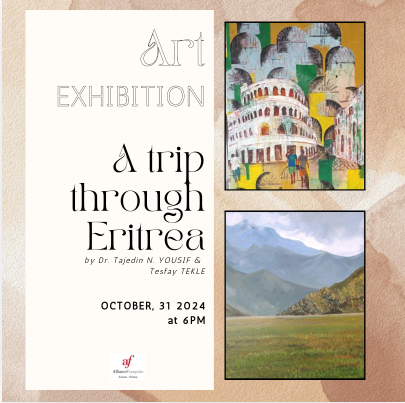 🎨 From landscapes to faces, on Thursday 31 October, artists Dr Tajedin N. YOUSIF and Tesfay TEKLE will show us how #art can express the beauty of a place. Ready for the trip? #Asmara #Eritrea