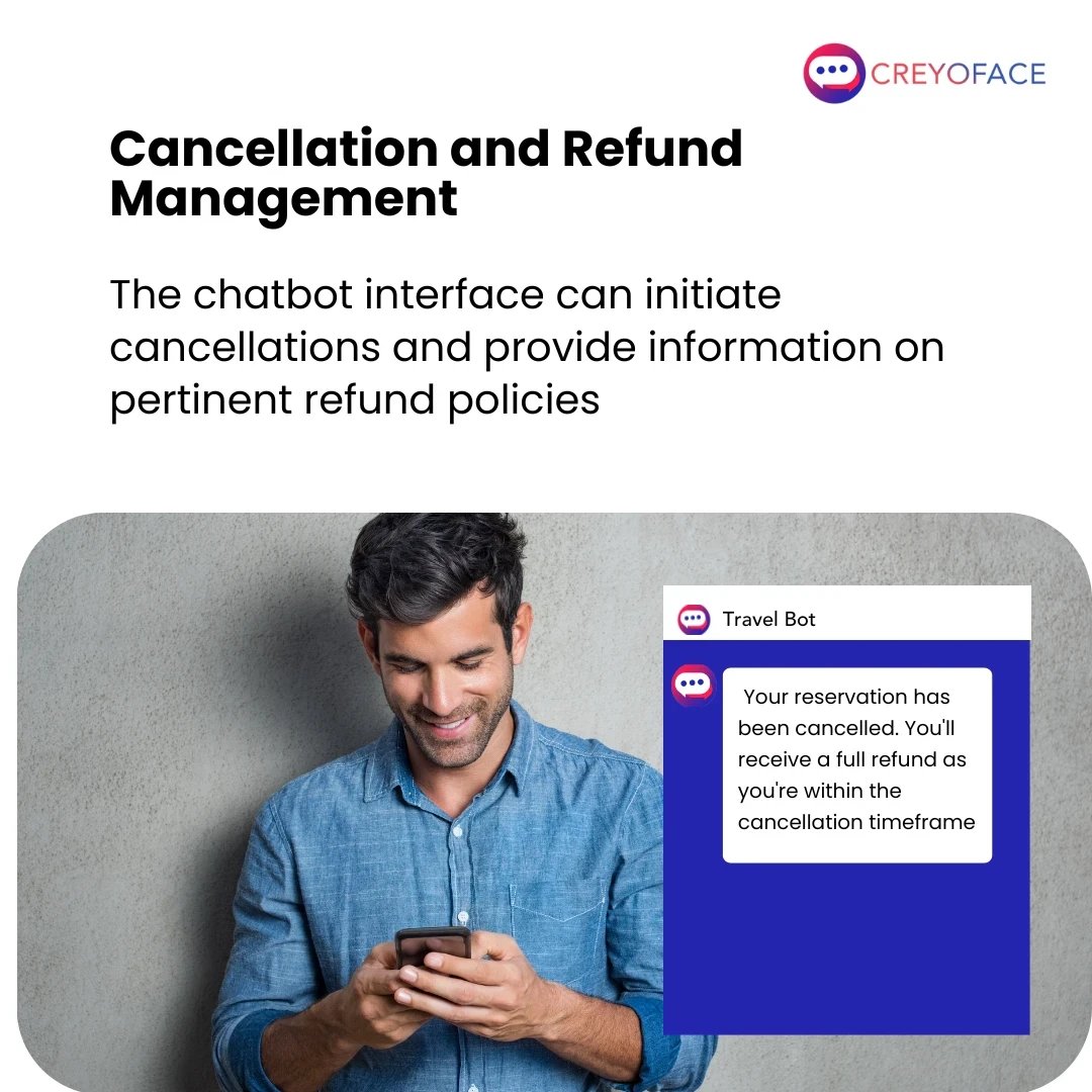 creyoface's tweet image. Simplify travel bookings with our Travel Chatbot! 🤖✈️ Retrieve info, manage cancellations, and check-in hassle-free. 📅🚫

📞Schedule a call with an expert: calendly.com/amjad-n-i4q/30…

#TravelChatbot #BookingManagement #OnlineCheckIn