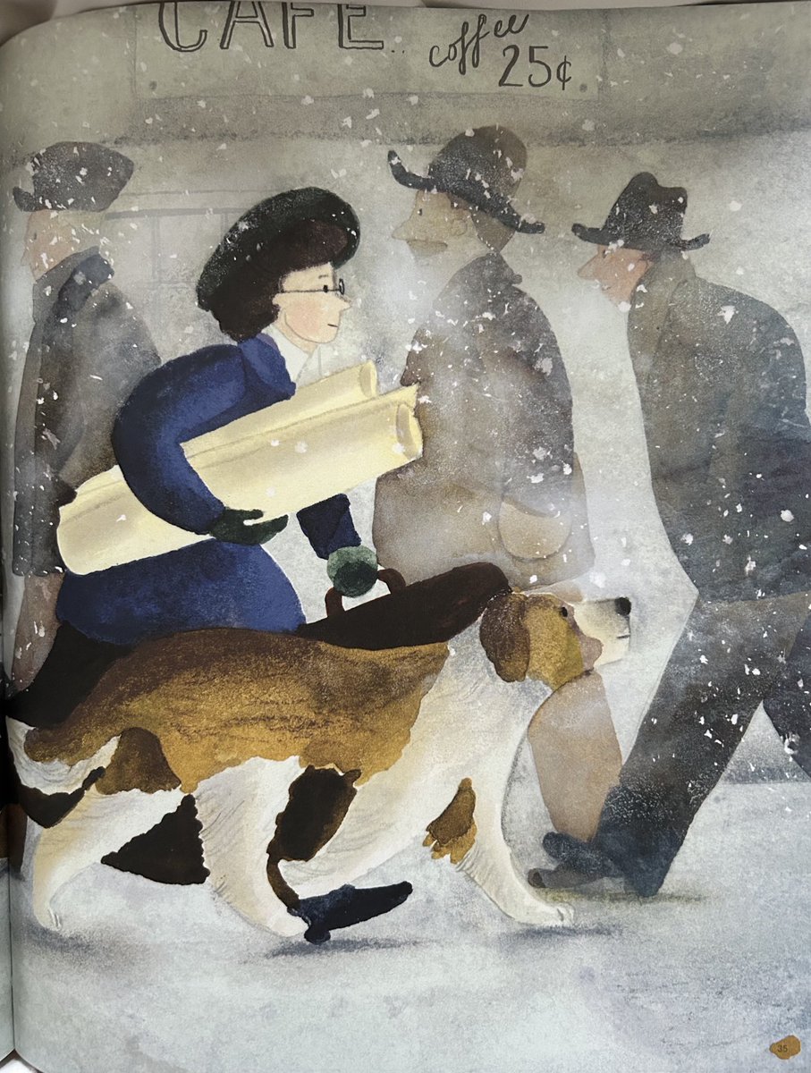 NicoletteJones's tweet image. #NewIllustrationoftheDay by Flora Delargy from her book Gold Rush about the women involved in the Klondike stampede. Hand-drawn &amp;amp; coloured image of Belinda Mulrooney who set up boomtown businesses: hotel, store, restaurant. Seen with her dog, Nero. From ⁦@wideeyeded⁩ 24 Oct