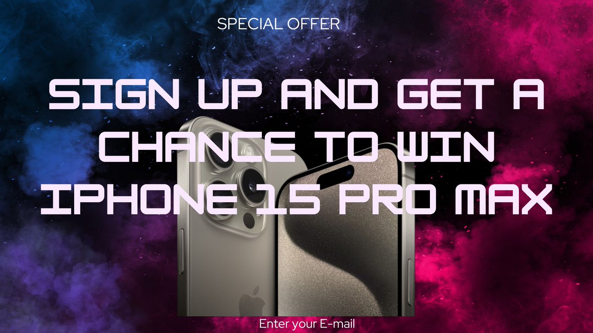 SharonFlor20484's tweet photo. Win IPHONE 15 pro max 📱
Enter your E-mail &amp; Get a Chance to win iphone 15 pro max 
Sign Up Here : https://t.co/OLUotJ69Hv 
#iPhone15ProMax #AppleEvent #iPhone15 #AppleFans #AppleProducts #iPhoneLaunch #iPhone15Pro #AppleTech #NextGeniPhone #iPhoneUpgrade https://t.co/cfYD3wdJm7