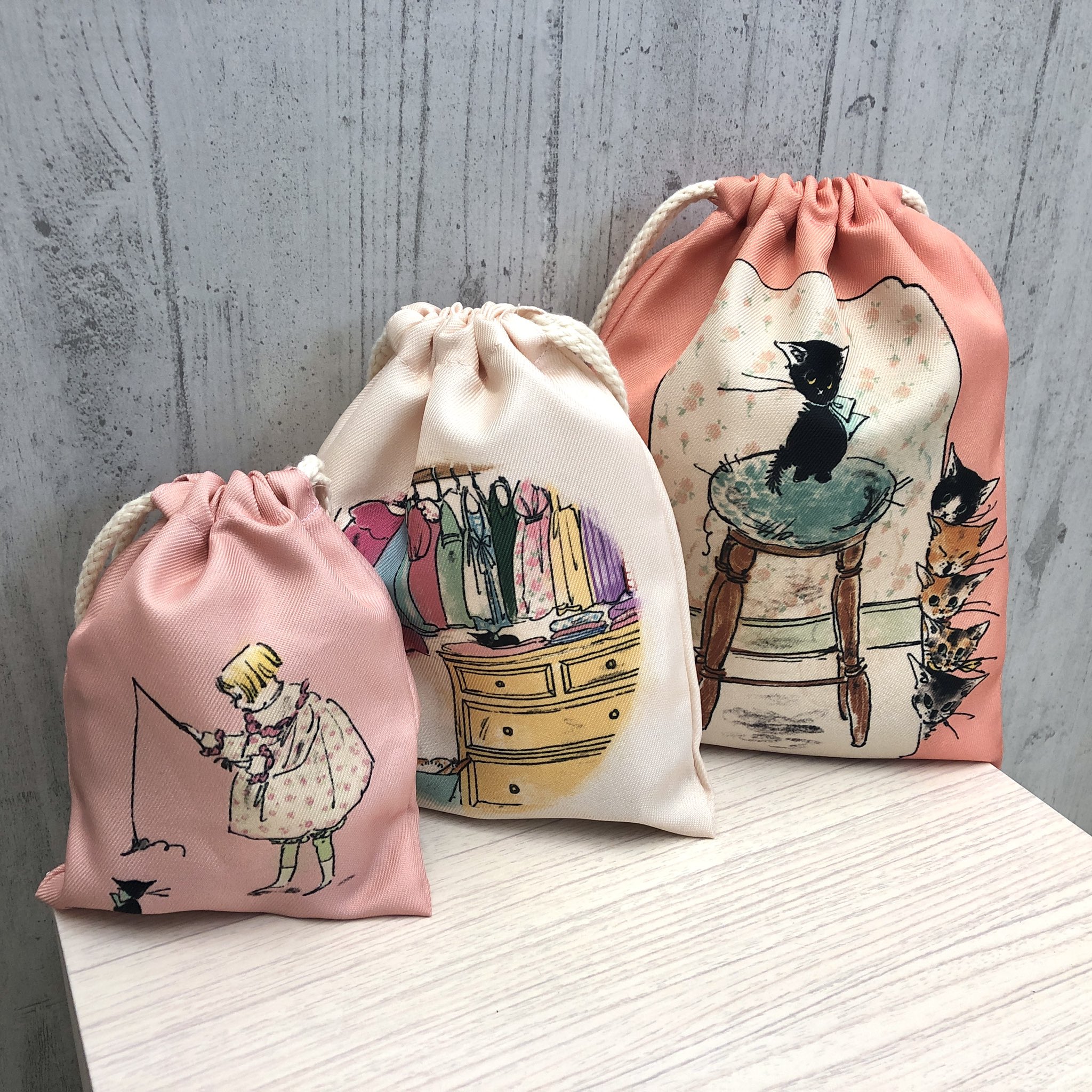 おまとめ ハンドメイド 3roomsバッグ こねこ図鑑