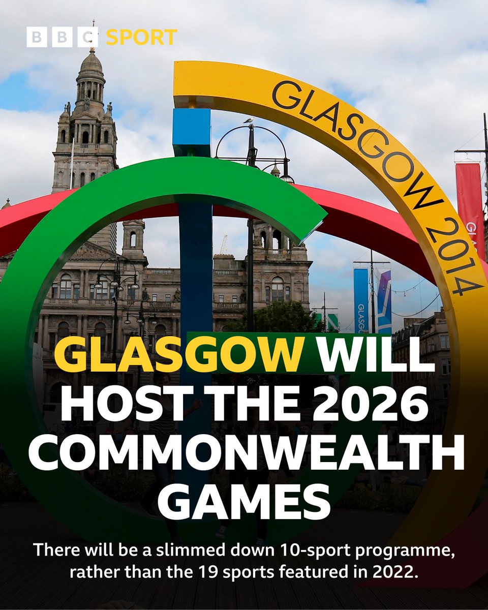 It's official ✅

Glasgow will host the 2026 Commonwealth Games 🙌

#Glasgow2026