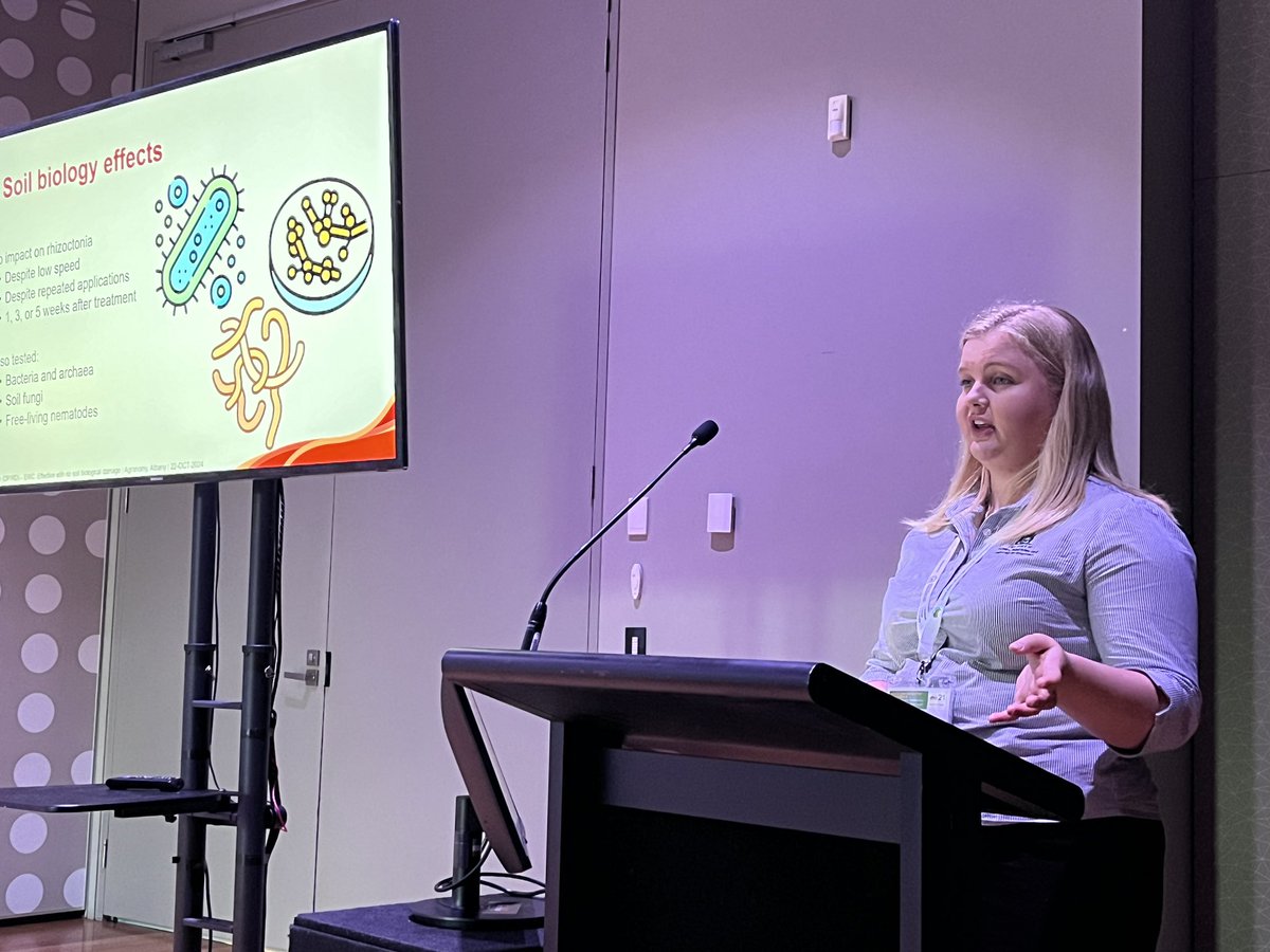 <a href="/Miranda_Slaven/">Miranda Slaven</a> highlighted that electric weed control has no impact on soil biota at the 21st Agronomy conference #Agronomy24 <a href="/DPIRDbroadacre/">DPIRD Broadacre - WA Grains & Livestock</a> <a href="/theGRDC/">GRDC</a>.