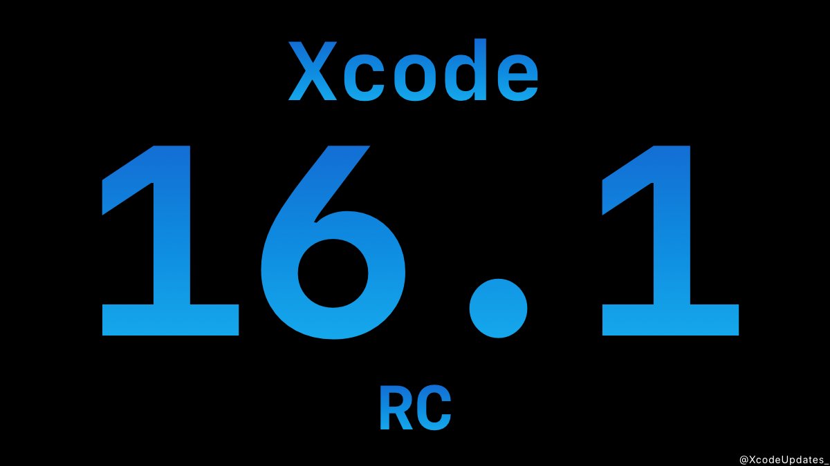 XcodeUpdates_'s tweet image. Xcode 16.1 Release Candidate (16B40) has been released.