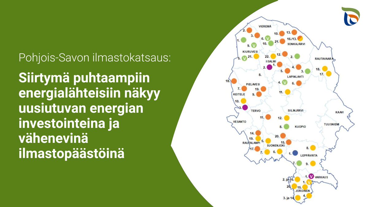 Pohjois-Savon ilmastokatsaus julki: Siirtymä puhtaampiin energialähteisiin näkyy uusiutuvan energian investointeina ja vähenevinä ilmastopäästöinä.

Tiedote:  sttinfo.fi/tiedote/706013…
#ilmastokatsaus <a href="/HIMApohjoissavo/">Hiilineutraali Pohjois-Savo</a>