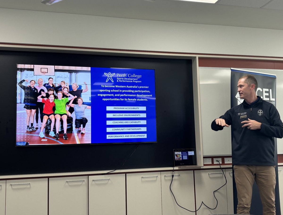 Last but certainly not least, Adam Selwood from Perth College sharing how they are enacting their vision of being the premier sporting school in participation, engagement and performance. ⚽️🏀🏈⚾️🏐🎾🏓🏉🏸🏒🏑🥍🏏🥊🏅🏋🏼‍♀️🤺🤽‍♀️🏹🥅