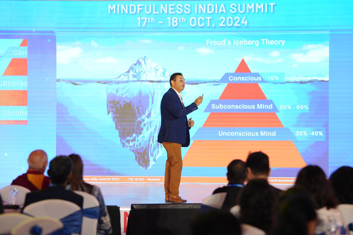 MindfulIndiaNow's tweet photo. At the Mindfulness India Summit, @mbehl1 led an engaging session on mindfulness, highlighting its crucial role in overcoming everyday challenges. Thanks to all the participants. #EVENT #highlight #mis2024 #Mindfulness #Leadership #GrowthMindset #manishbehl #mindfulsciencecentre https://t.co/jNabO6IBHo
