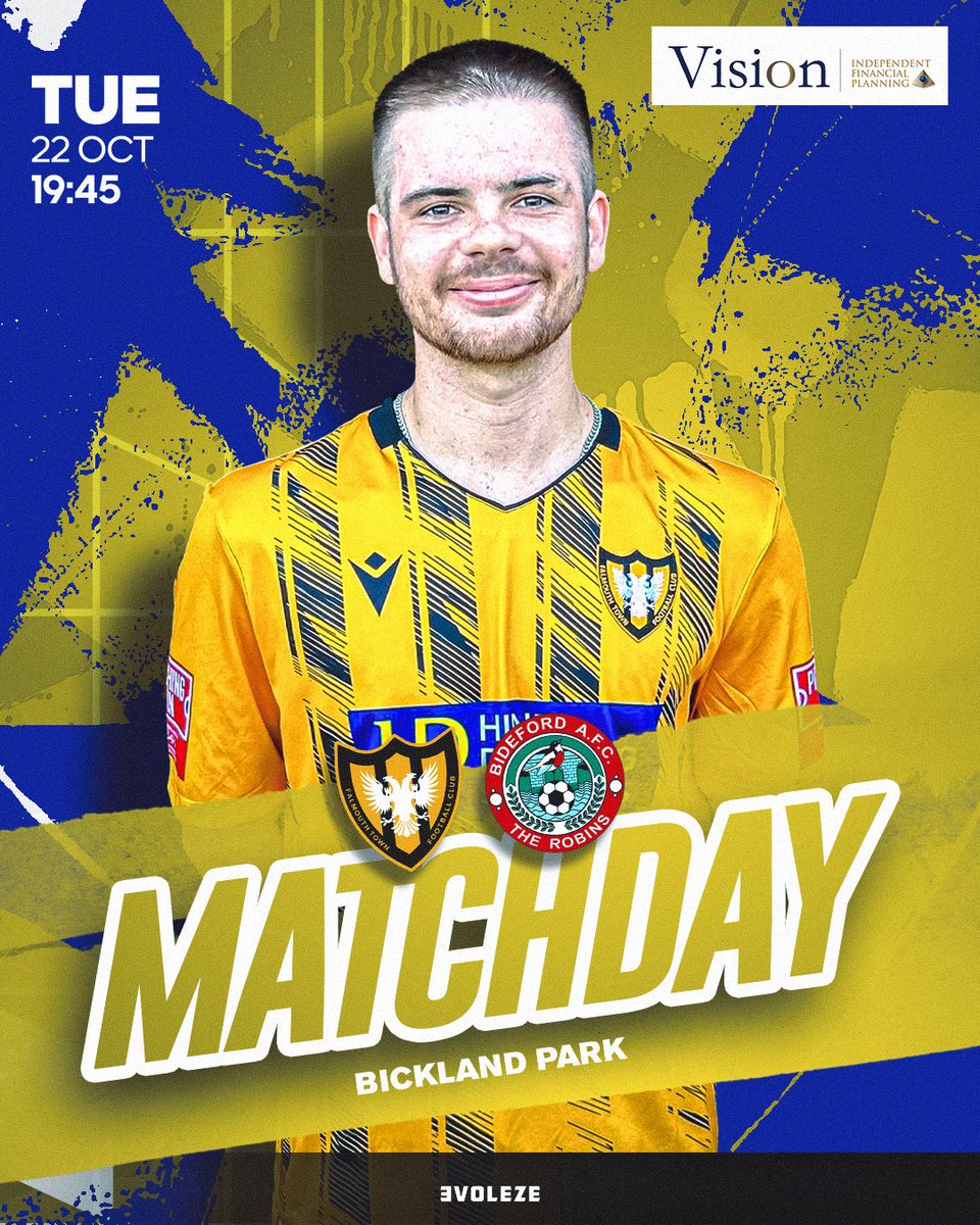 Match Day ⚽️

Midweek action as we host <a href="/BidefordAFC/">Bideford AFC</a>  in <a href="/SouthernLeague1/">The Pitching In Southern Football League</a> 

#FTFC