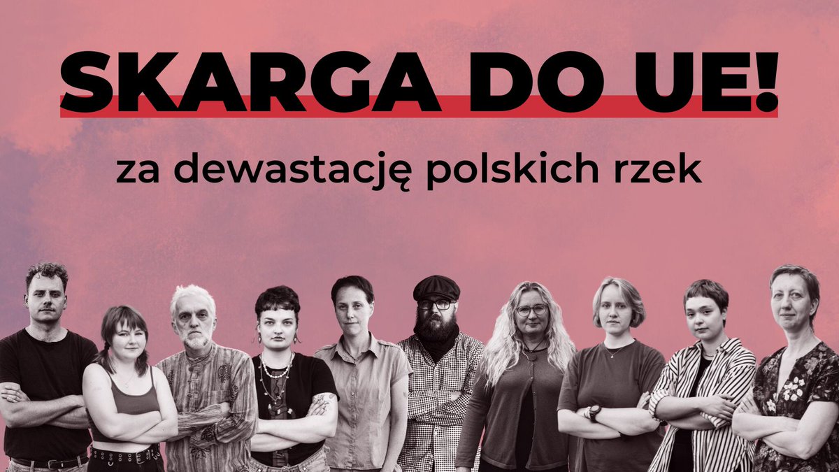 Greenpeace_PL's tweet photo. Dziesięć osób, które na co dzień działają w Greenpeace, złożyło skargi do Komisji Europejskiej na naruszenie unijnego prawa w zakresie ochrony polskich rzek. Chodzi o działania władz, które doprowadziły do katastrofy w Odrze w 2022 roku. Wspierają ich w tym prawniczki z @FrankBold_PL. 
Więcej  w wątku 👇👇👇