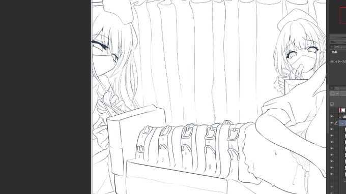 この前の治療待ちの続き描いてます 