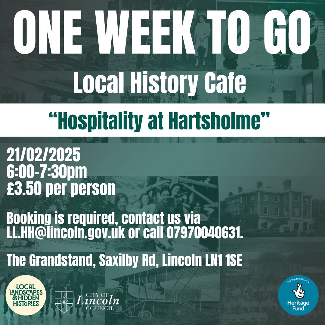 One week left to reserve your space for our Local History Café next week Hospitality at Hartsholme on 21 February.
Follow the link below to book online, or email us at: LL.HH@lincoln.gov.uk
contact.lincoln.gov.uk/service/Commun…