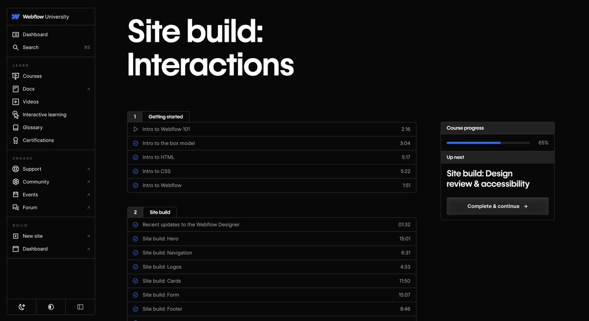 abinashmohanty's tweet image. As I said before, completing a course is different from understanding each section and chapter and starting with its fundamentals. 

As you can see, I started learning Webflow two months ago using its 101 course, and I haven&apos;t finished it yet (I&apos;m only 64% done). 

I&apos;m carefully…
