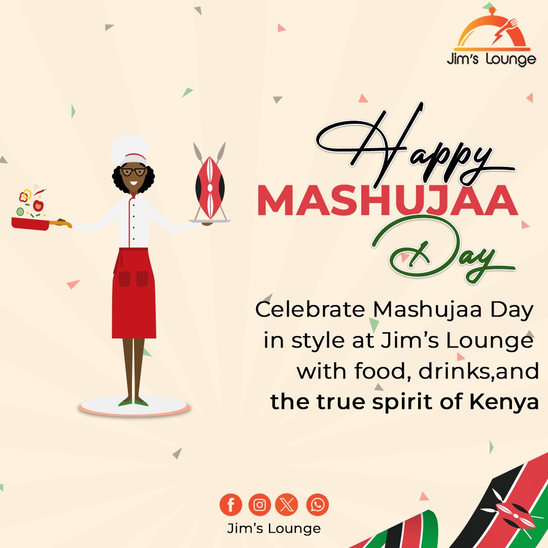 JimsloungeG's tweet photo. Join us this Mashujaa Day at Jim's Lounge where heroes and good vibes meet.
 #jimslounge #holidays #MashujaaDay2024 https://t.co/uIs06OBB7e
