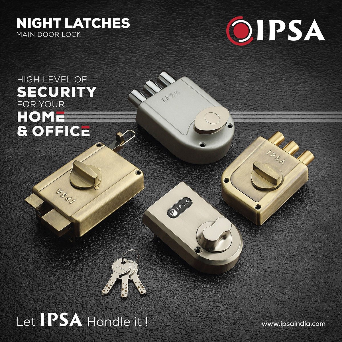 ipsalocks's tweet image. Protect your home and office with IPSA's premium locks. From Night Latches to TriBolt, enjoy top-notch security and sleek designs that offer peace of mind. Let IPSA secure your space.
--
Visit us: ipsaindia.com
.
.
#ipsagroup #SecureWithIPSA
#PremiumLocks