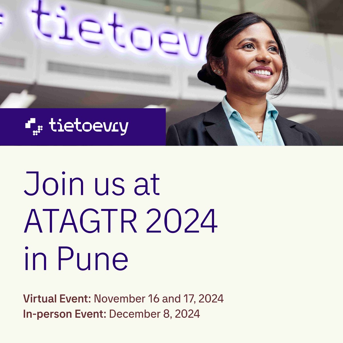 Tietoevry Care is thrilled to be the exclusive ‘Brought to you by’ sponsor at #ATAGTR2024! Join us to explore ‘Navigate the Next: Efficiency &amp; Productivity in New Age Technology’. Virtual Event: Nov 16-17, 11 AM - 6 PM In-person Event: Dec 8 in Pune, 8:30 AM - 9 PM. 

#Tietoevry