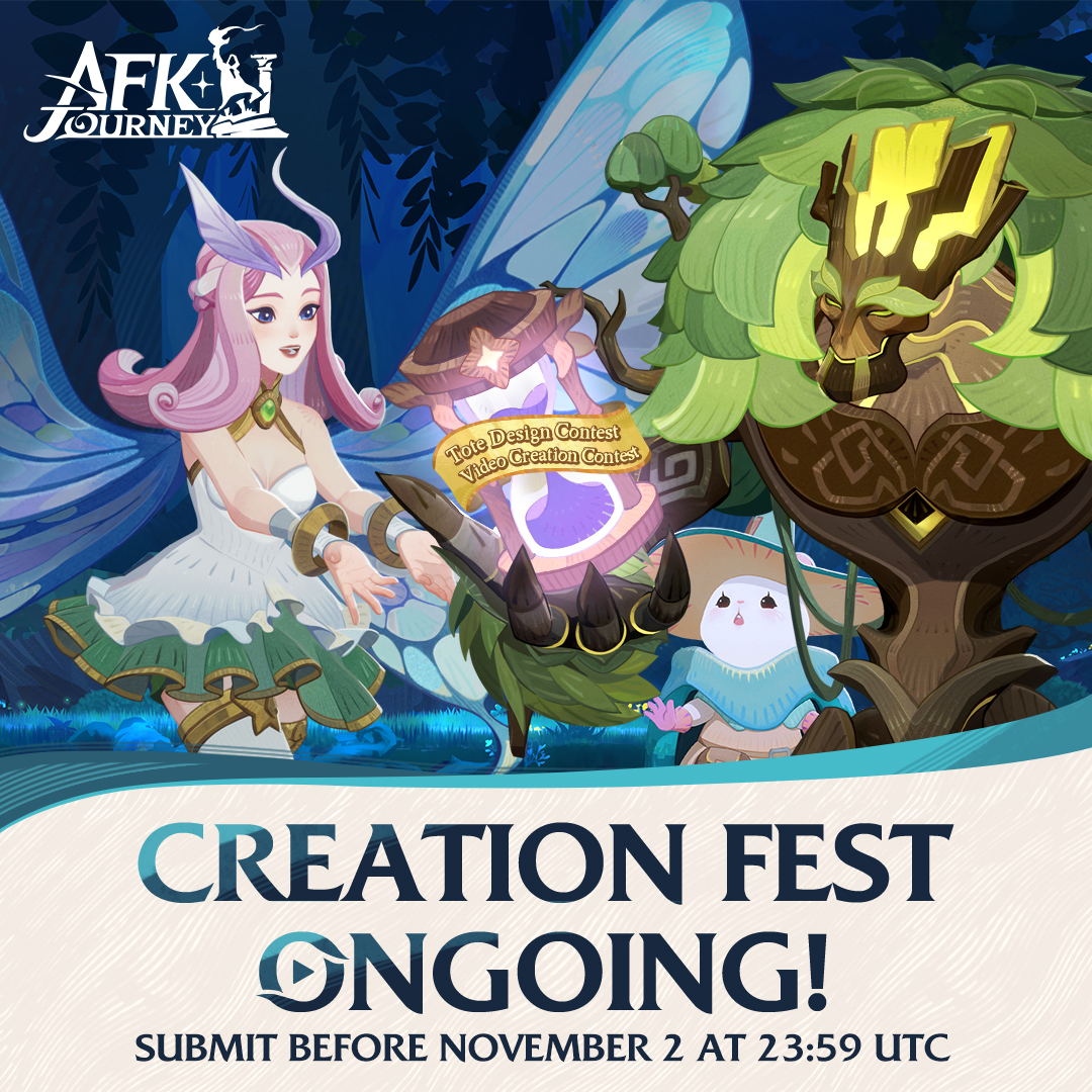 AFK_Journey's tweet photo. Join the Global Creation Fest now to win amazing rewards! 🎁
🔗>>>https://t.co/RDvVkUYOv4
If you're passionate about design or drawing, showcase your creativity in our Tote Design Contest. For video enthusiasts, the Video Creation Contest is your stage. 🤯
⏰Submit your masterpieces by November 2 at 23:59 UTC. We can't wait to see your creations!
#AFKJourney #WavesofIntrigue