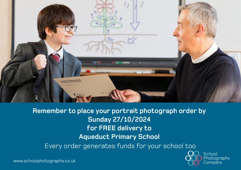 Remember to place your order for school photos by Sunday 27th October for free delivery to the school.
Orders are still able to be placed after this date however you will be charged for delivery.