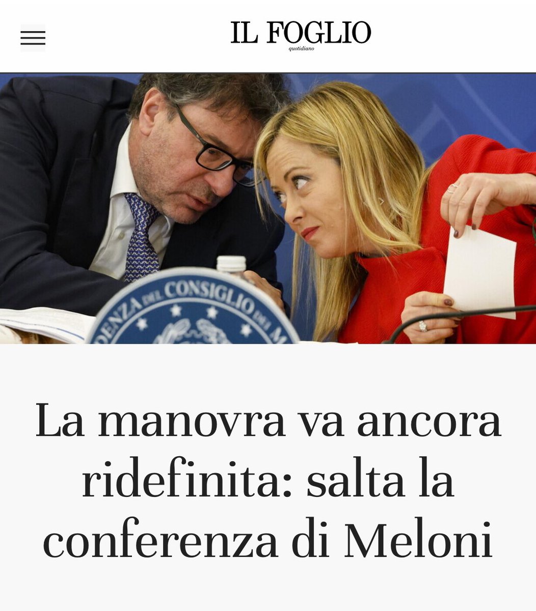 Dopo gli annunci, la manovra di Giorgetti e Meloni slitta ancora, mentre il Paese aspetta risposte reali e misure concrete per crescita e lavoro. Sono prigionieri della loro stessa propaganda.

#manovra 
#governo
