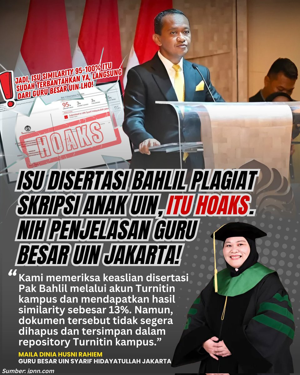 Isu yg beredar plgiat hasil karya ilmiah skripsi anak UIN itu tidak benar UI Luruskan Hoaks