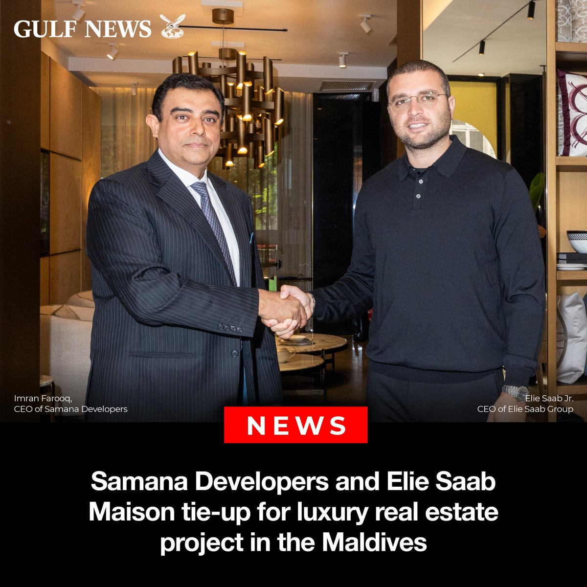 samanadeveloper's tweet image. Our partnership with ELIE SAAB Maison is making waves across major media platforms! 

Read more:
Gulf News: shorturl.at/2WMKT

#samanadevelopers #eliesaabmaison #maldives #samanaoceanviews #luxury #collaboration #eliteliving