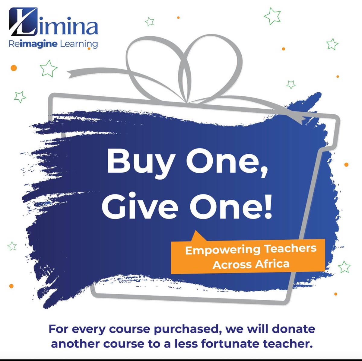 🌍✨ Join Limina's "Buy One, Give One" Campaign and help empower teachers across Africa! For every course you purchase, we’ll sponsor a teacher too.
Learn how you can make a difference online.fliphtml5.com/qdphz/rqyj/#p=1
📚❤️ #Limina 
#BOGOCampaign #EmpowerTeachers #EducationForAll
