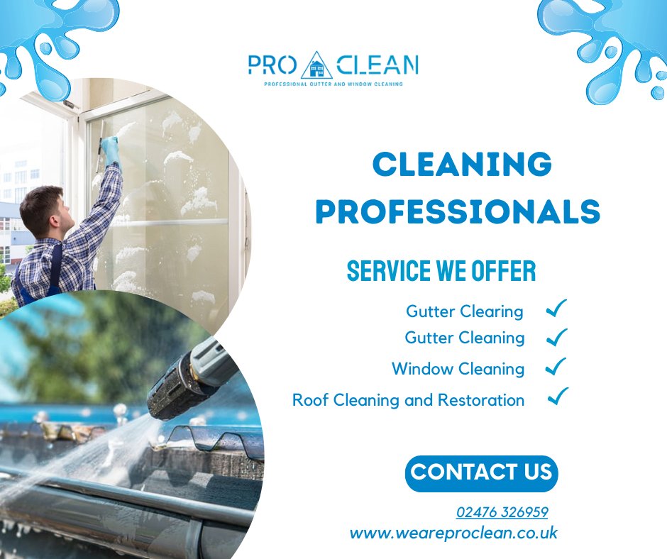 ProClea68697112's tweet photo. Reliable and experienced professionals for top-notch gutter and window cleaning services. 

Make your property shine!

Visit  - https://t.co/bytL4dskOu

 #GutterCleaning #WindowCleaning #Coventry #Nuneaton #Warwickshire https://t.co/pk4NvJe0O2