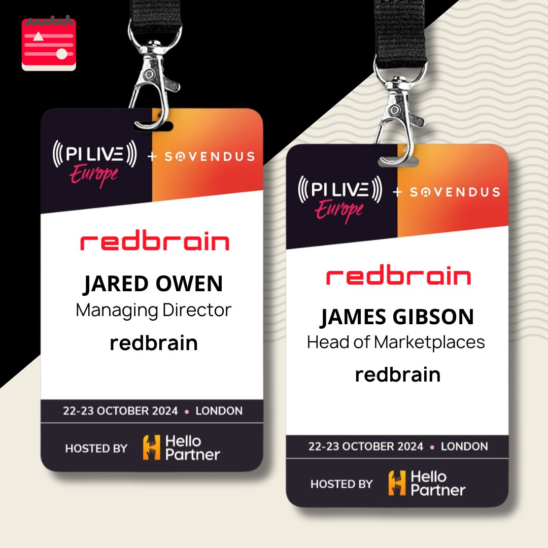 RedbrainGlobal's tweet photo. Heading to PI LIVE in London today? Jared Owen and James Gibson are ready to meet brands & retailers looking to supercharge their online sales π Donβt miss out on hearing about Redbrainβs game-changing solutions. Enjoy an exciting few days of networking! #Redbrain #PILive2024 https://t.co/o7kTy5SqEw