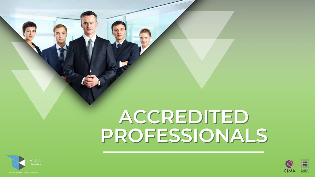 TyCassConsult's tweet photo. Our team of #AccreditedProfessionals are ready to tackle your accounting challenges! 

https://t.co/xhuGdnJFfF

#TyCass #AccountingSA https://t.co/g584FnM0QU