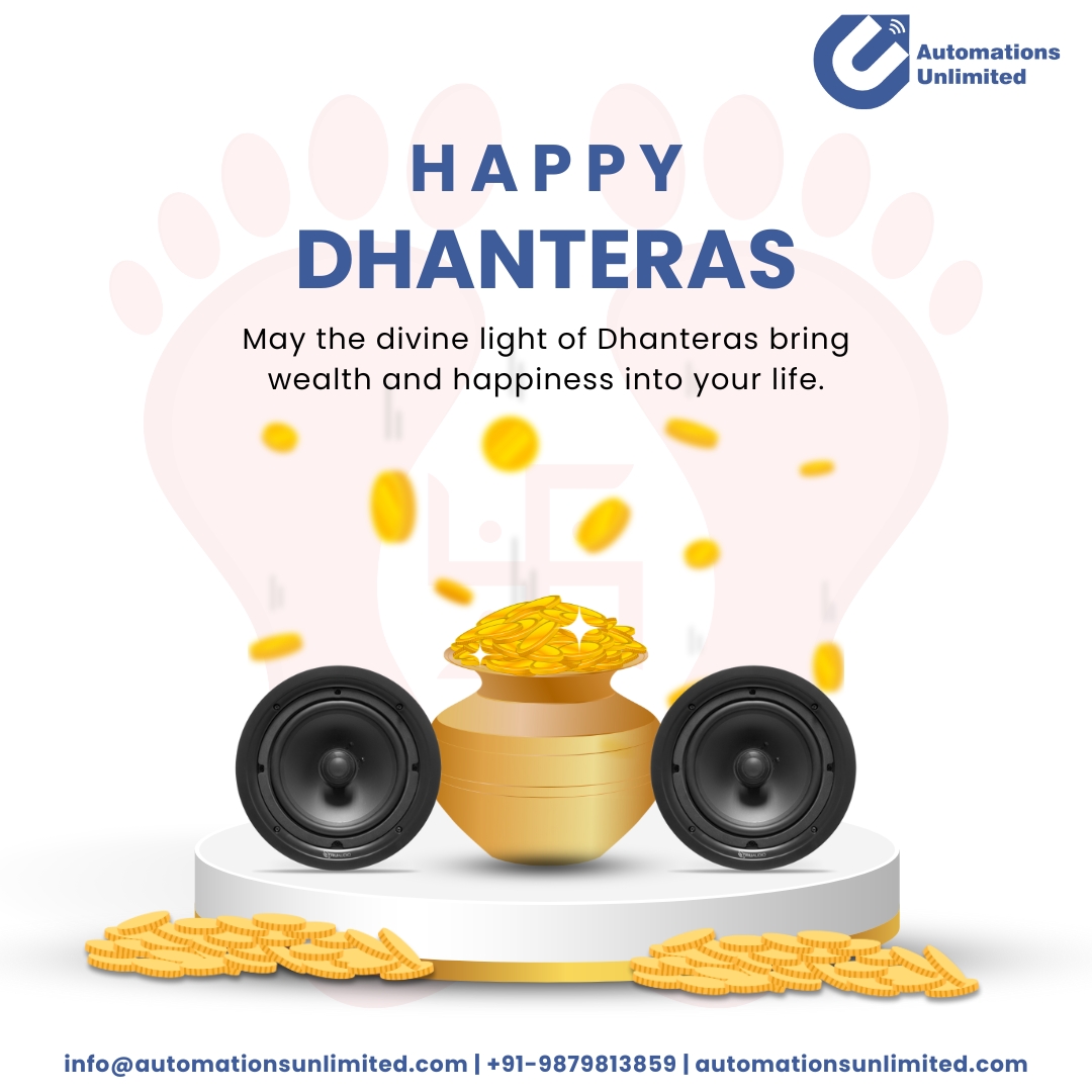 May the light of Dhanteras fill your home with wealth, happiness, and prosperity. At Automations Unlimited, we wish you a joyful and prosperous festival! 💰✨

#HappyDhanteras #FestiveVibes #AutomationUnlimited #WealthAndHappiness