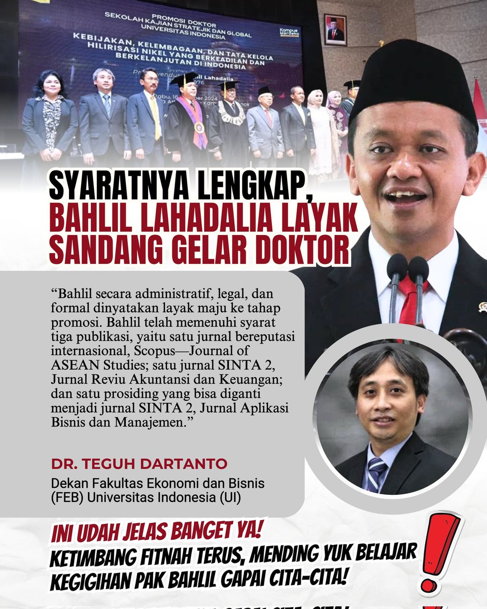 antvrs9's tweet photo. UI Luruskan Hoaks terkait desertasi pak Bahlil, Syaratnya lengkap layak sandang gelar doktor 
@bahlillahadalia https://t.co/deGwqw3n9T