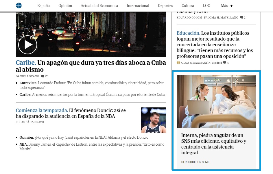 📢🔴"#Medicinainterna, piedra angular de un SNS más eficiente, equitativo y centrado en la asistencia integral", pieza en portada de <a href="/elmundoes/">EL MUNDO</a> de hoy, 22 de octubre.
🔹En ella se explica que <a href="/Sociedad_SEMI/">Sociedad Española de Medicina Interna (SEMI)</a> aprovechará #45SEMI (24-26 de octubre) para presentar su nueva