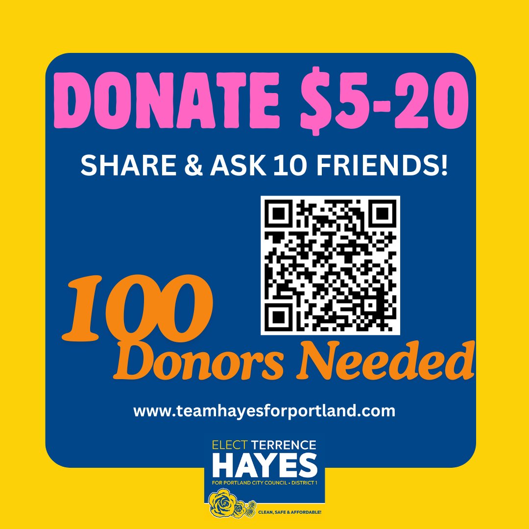 Please consider a $5 donation if you haven't already, and ask a few friends! We need a rational majority on the new City Council. 💪🏿🌹

#bringbacktheroses #cleansafeaffordable #publicsafety

cesystems.tech/campaign/frien…