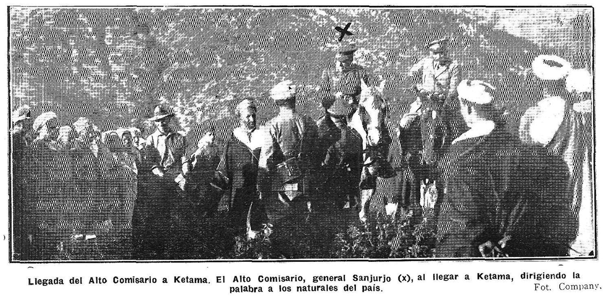Annual_1920_21's tweet photo. #CampañaRifyYebala
octubre.1926
Operaciones (1)➡️
Controlada la cabila de Ketama, la última "rebelde" entre Gomara y el Rif, el Alto Comisario Sanjurjo llegó hasta ella a caballo, acompañado por Goded. Allí se encontraría con los notables locales y con el general Castro Girona. https://t.co/J4x88nZ6ge