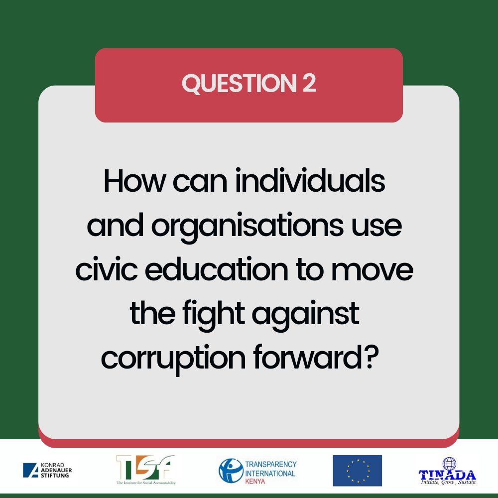 How can individuals and organisations use civic education to move the fight against corruption forward?
#CivicActionKE